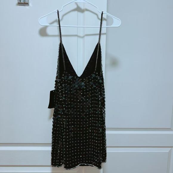 Retrofête Airalyse Black Embellished Sequin Dress NWT M - Picture 4 of 8